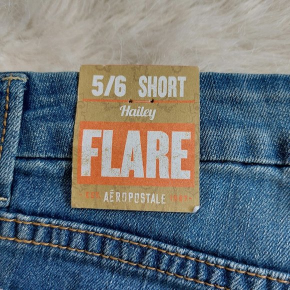Aeropostel Women's Blue Hailey Flair Juniors 5/6 Short Denim Jeans - Picture 11 of 11